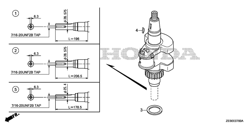 Crankshaft Diagram and Parts List for GXV800IRH (Type QYX4)(GJALH-1000001-9999999) Honda Engine