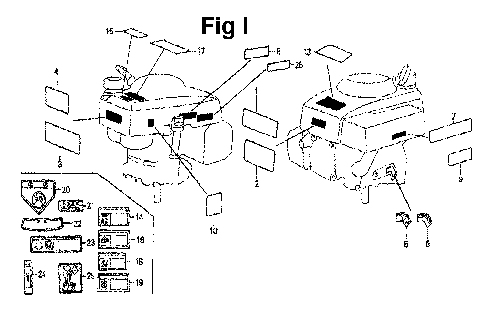 Fig-3 Diagram and Parts List for GXV120 Type PFTH Honda Engine