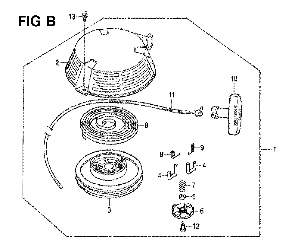 Fig-2 Diagram and Parts List for GXV160H2 Type C12 Honda Engine