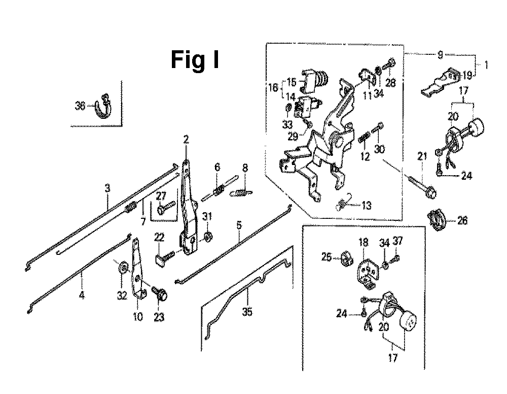 Fig-14 Diagram and Parts List for GXV340 Type DNE Honda Engine