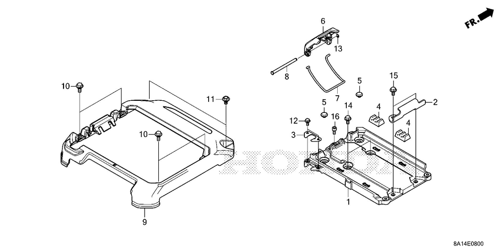 Battery Tray Diagram and Parts List for GXE20S (Type V3)(GMACK-1000001-9999999) Honda Engine