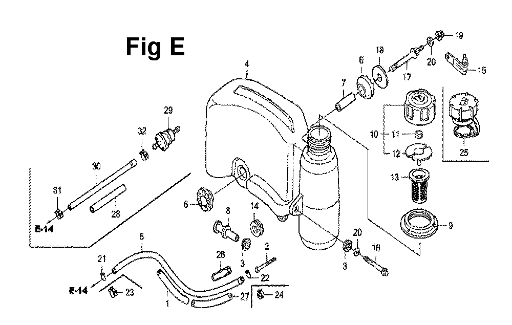 Fig-10 Diagram and Parts List for GXV160UH2 Type SFY Honda Engine