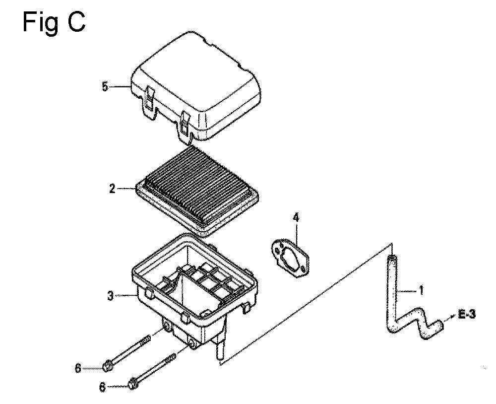 Fig-3 Diagram and Parts List for GC135 Type VXA Honda Engine