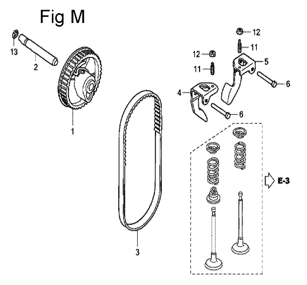 Fig-13 Diagram and Parts List for GC160 Type QHE Honda Engine