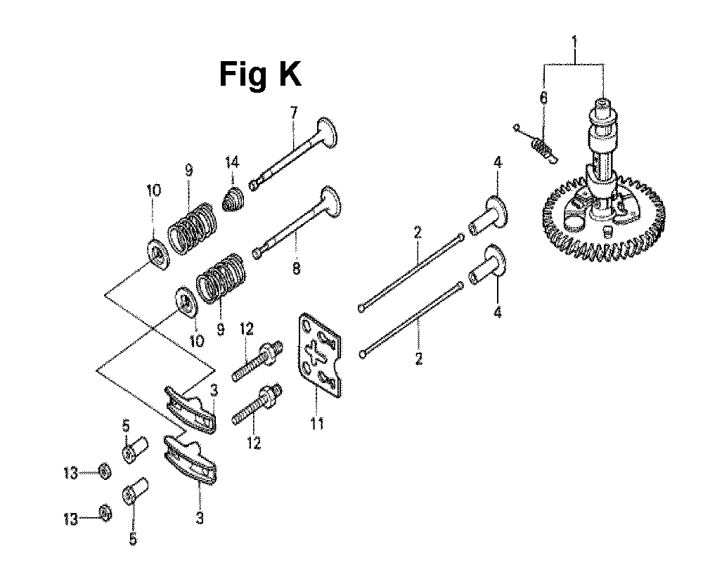 Fig-6 Diagram and Parts List for GXV160K1 Type A1T Honda Engine