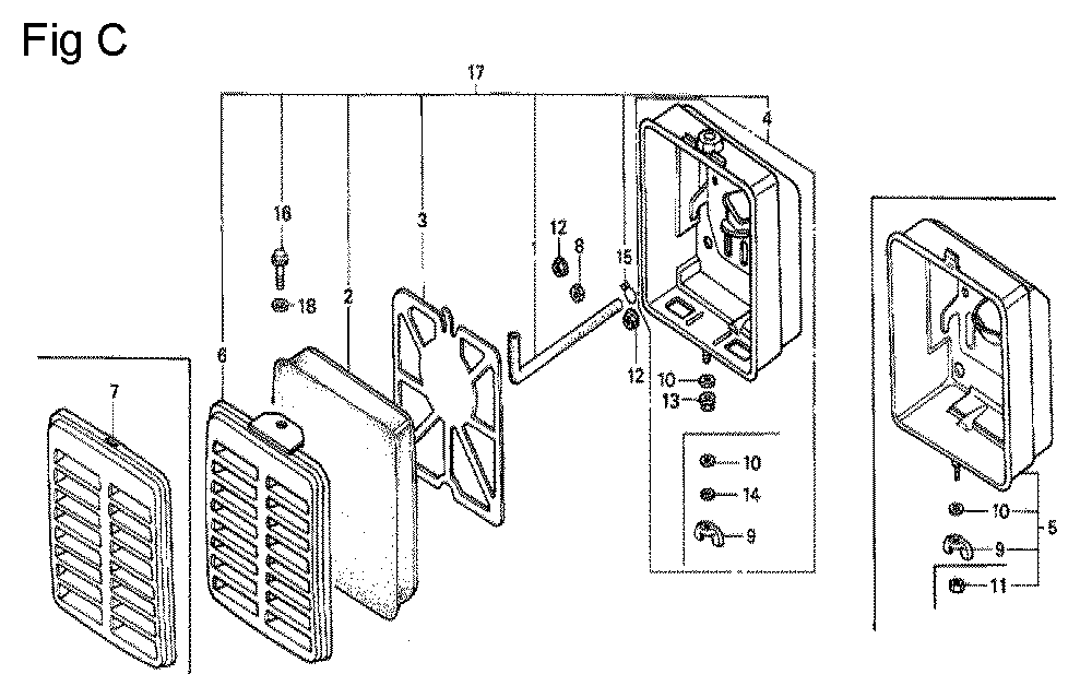 Fig-3 Diagram and Parts List for G100K2 Type SJ2 Honda Engine