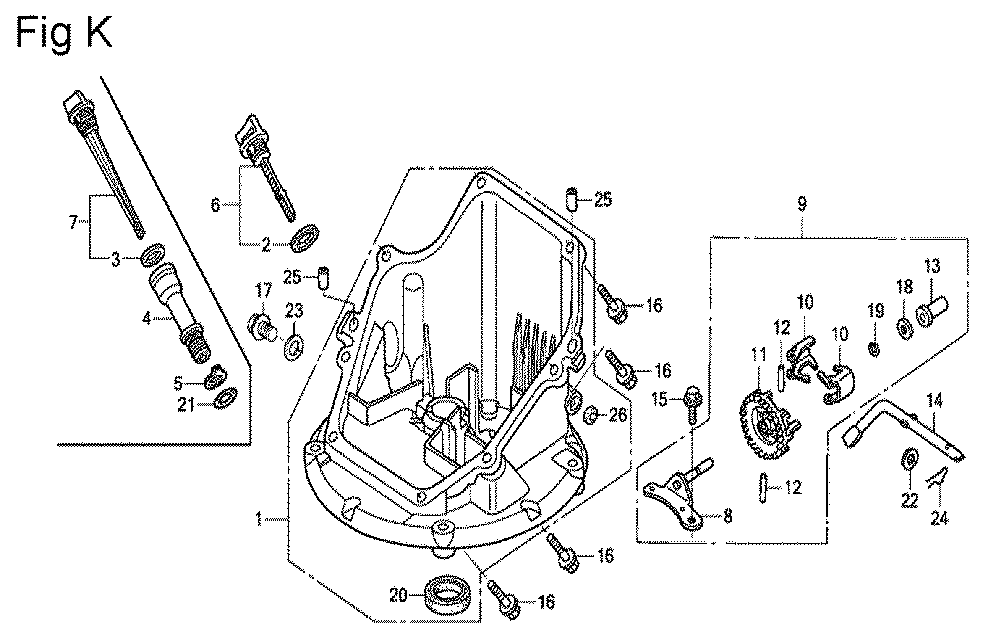 Fig-11 Diagram and Parts List for GSV190A Type N2G7 Honda Engine