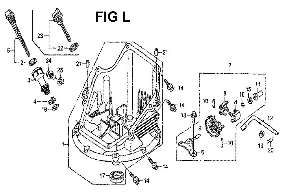 Fig-12 Diagram and Parts List for GCV190LA Type SBL Honda Engine