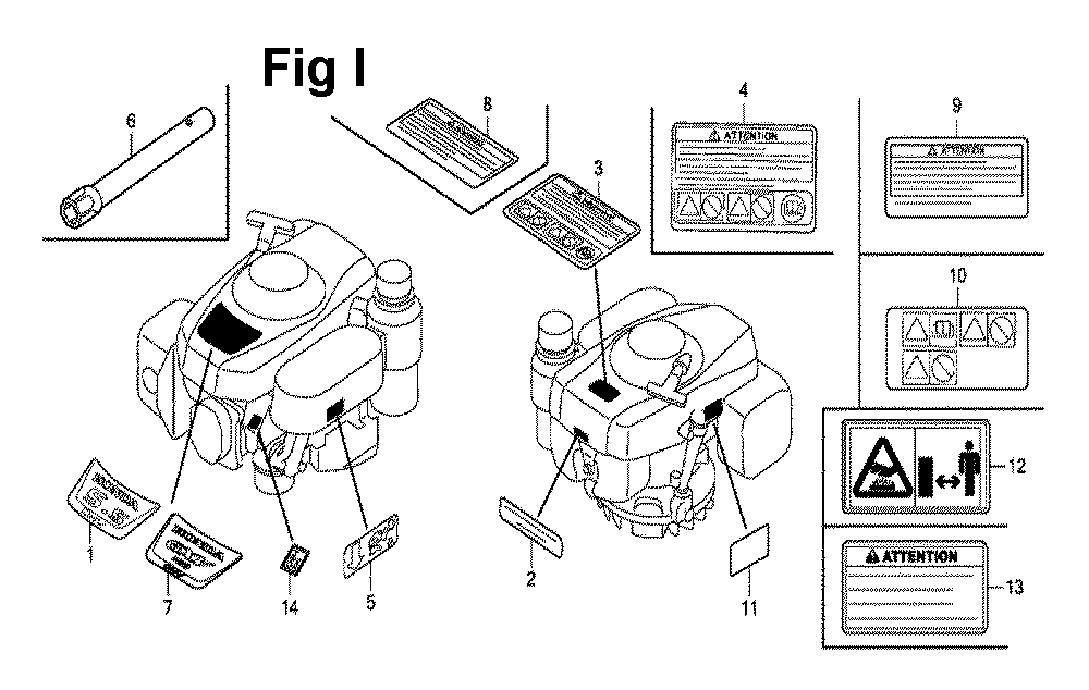 Fig-5 Diagram and Parts List for GXV160UH2 Type A1SA Honda Engine