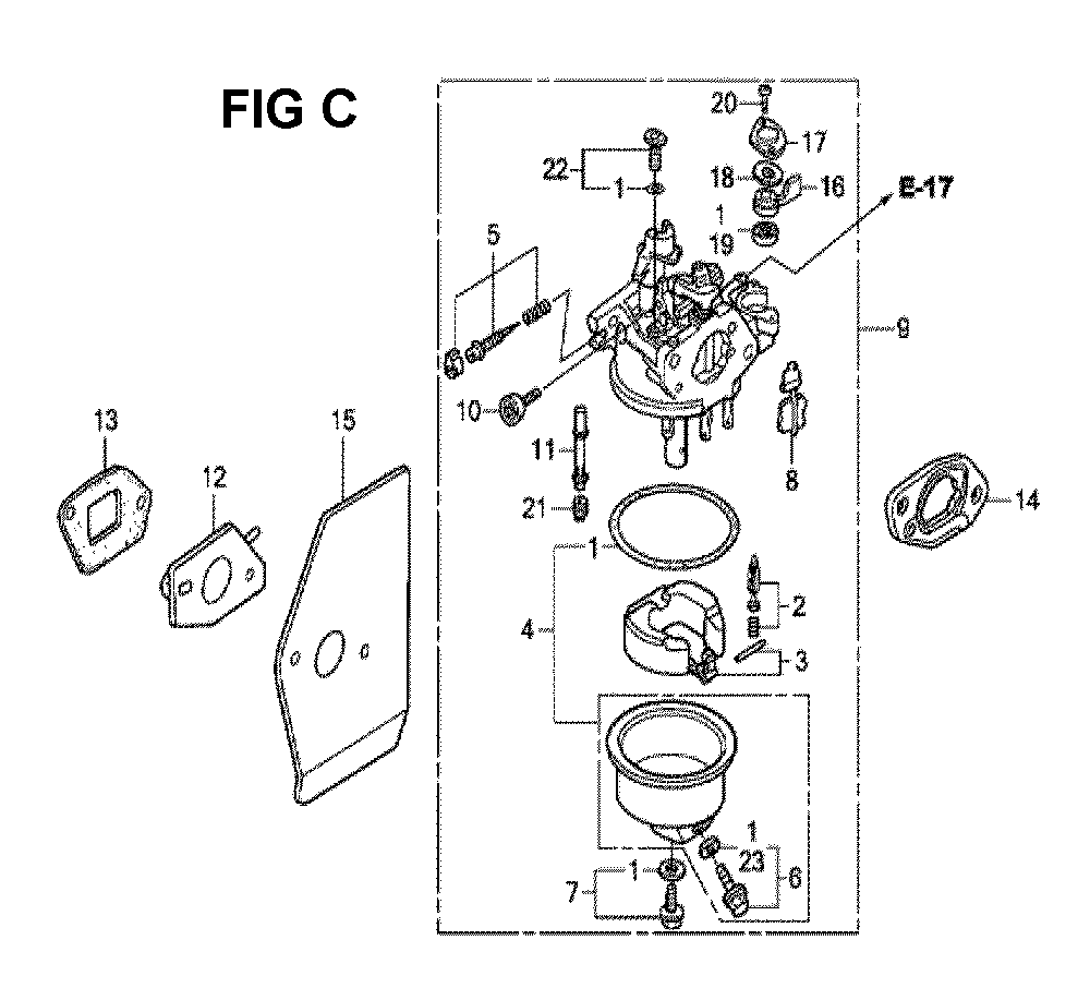 Fig-7 Diagram and Parts List for GXV160H2 Type SFY1 Honda Engine