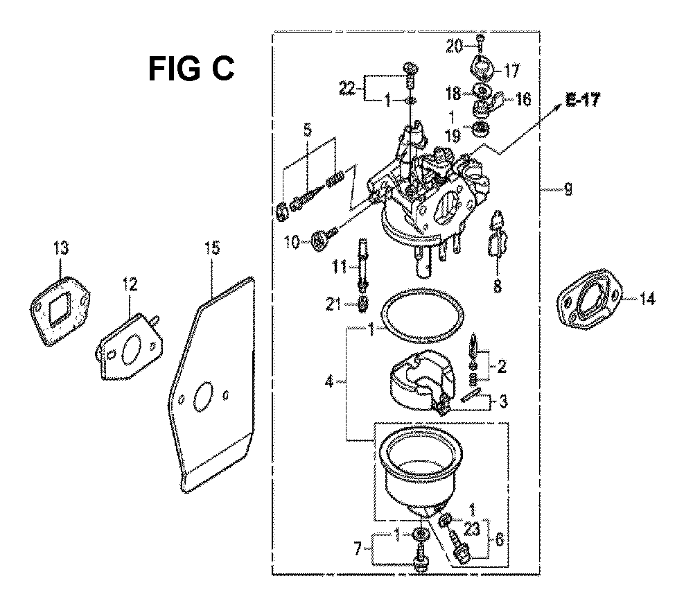 Fig-13 Diagram and Parts List for GXV160H2 Type N45 Honda Engine