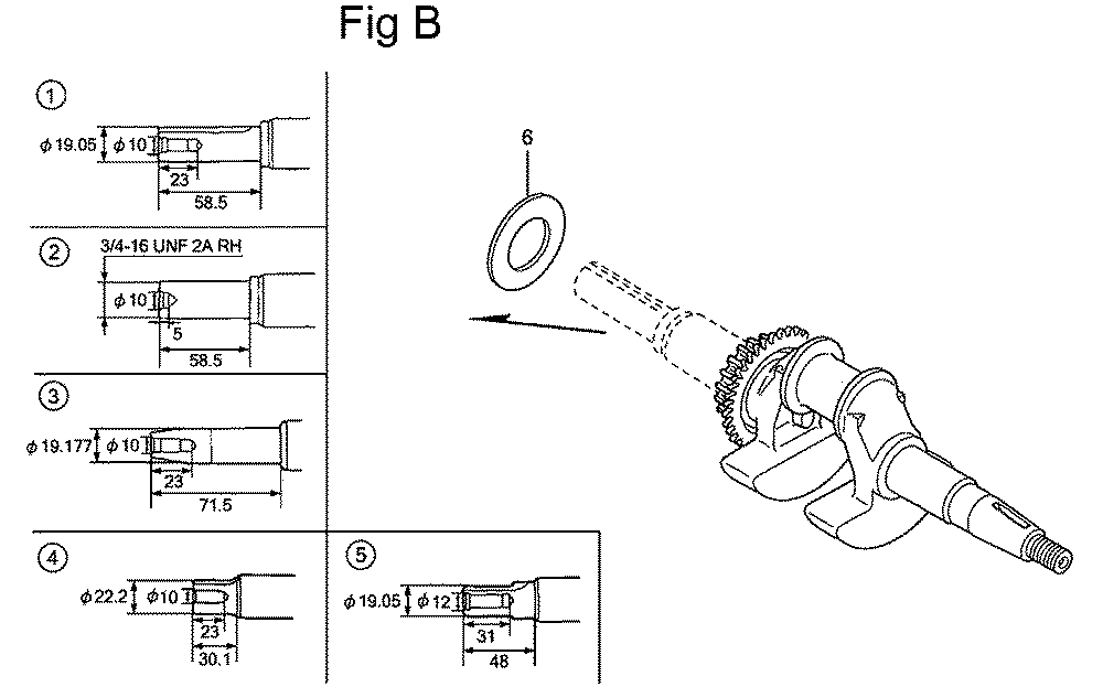 Fig-2 Diagram and Parts List for GC160LA Type QHA2 Honda Engine