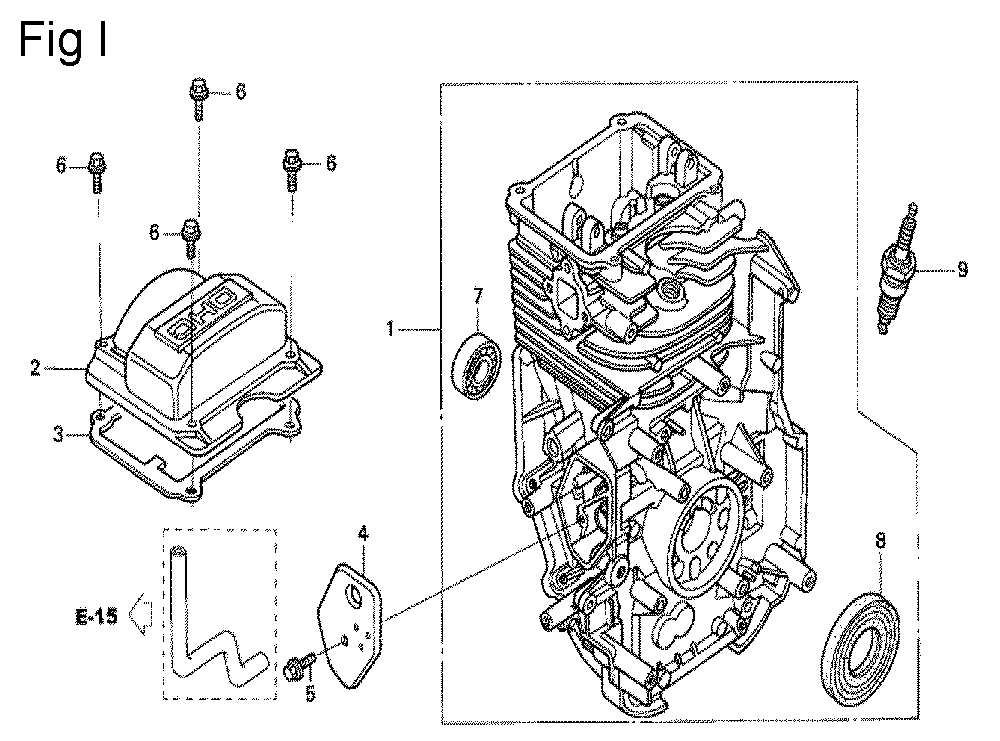 Fig-9 Diagram and Parts List for GS190A Type QBA Honda Engine