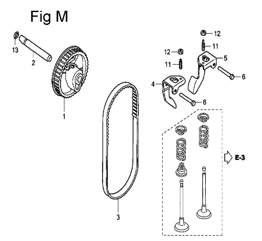 Fig-13 Diagram and Parts List for GC160A Type QDE Honda Engine