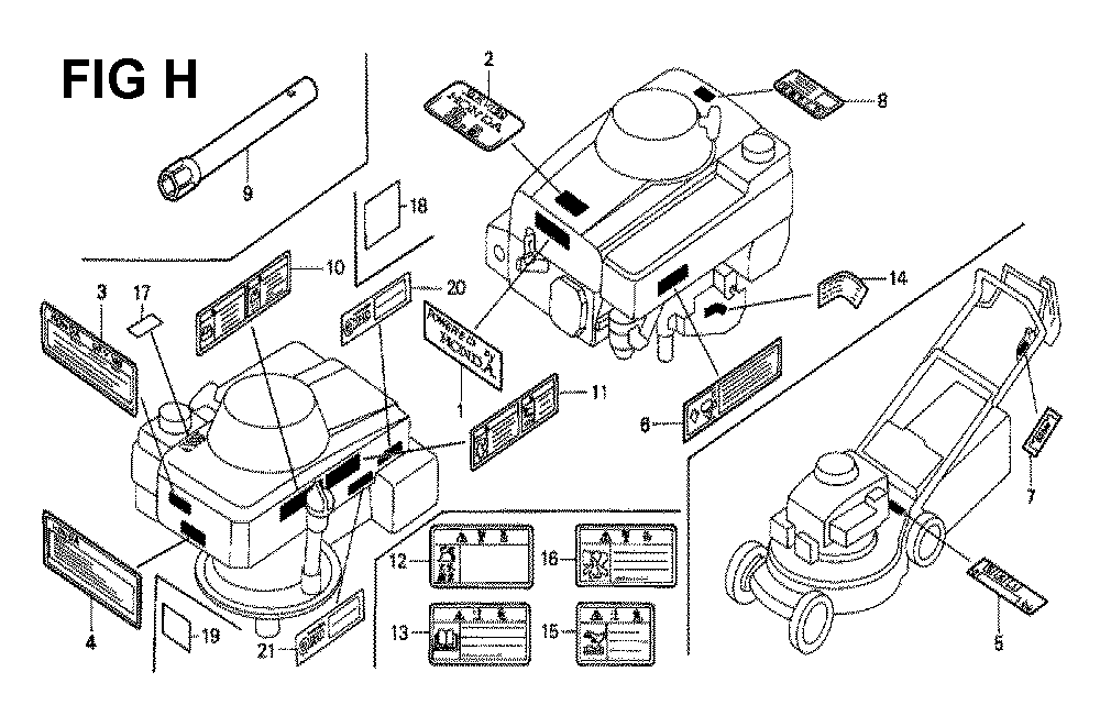 Fig-12 Diagram and Parts List for GXV160K1 Type A15 Honda Engine