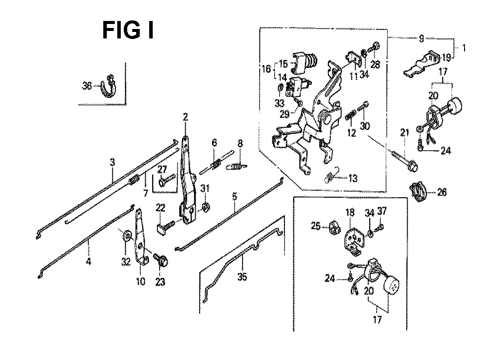 Fig-10 Diagram and Parts List for GXV340 Type DNE2 Honda Engine