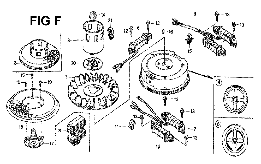 Fig-5 Diagram and Parts List for GXV340K2 Type DA2 Honda Engine