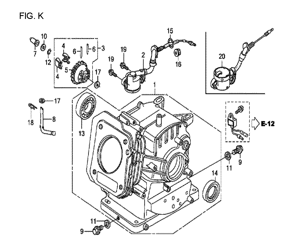 Fig-11 Diagram and Parts List for GX120T1 Type QXS2 Honda Engine