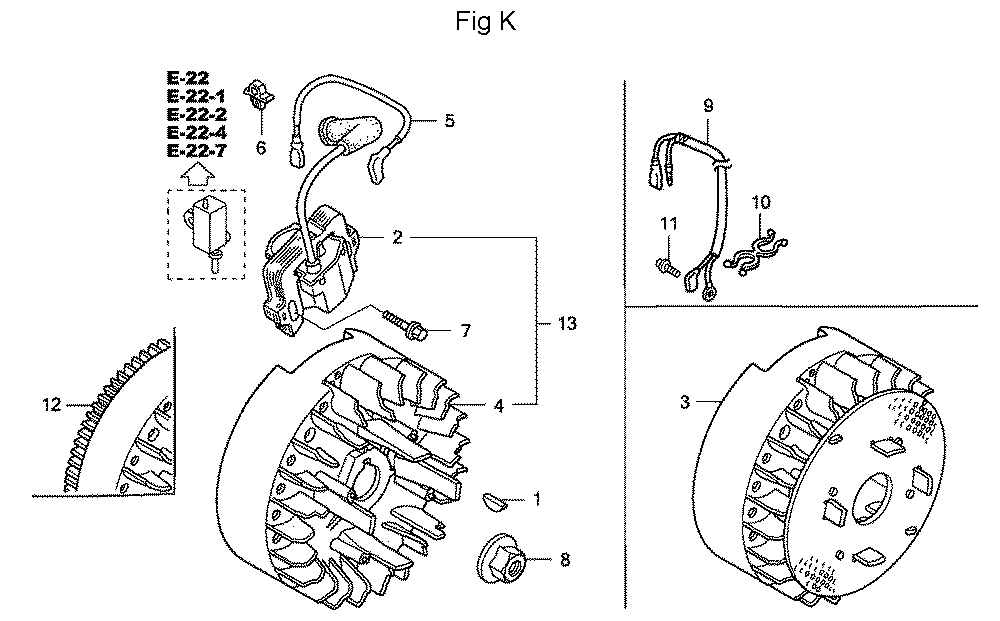 Fig-11 Diagram and Parts List for GC160A Type QEA2 Honda Engine