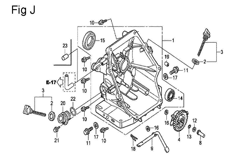 Fig-10 Diagram and Parts List for GC160 Type PHU Honda Engine