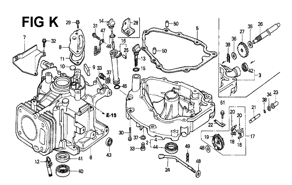 Fig-2 Diagram and Parts List for GXV120 Type SFSK Honda Engine