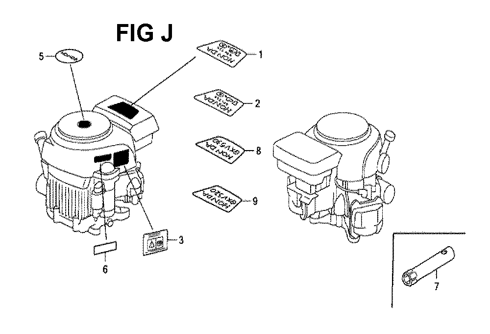 Fig-7 Diagram and Parts List for GXV530 Type PXA1A Honda Engine