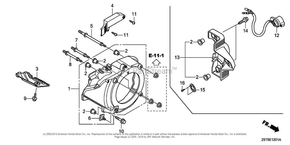Fan Cover (2) Diagram and Parts List for GX390UT2 (typeSZEC)(GCBCT-1000001) Honda Engine