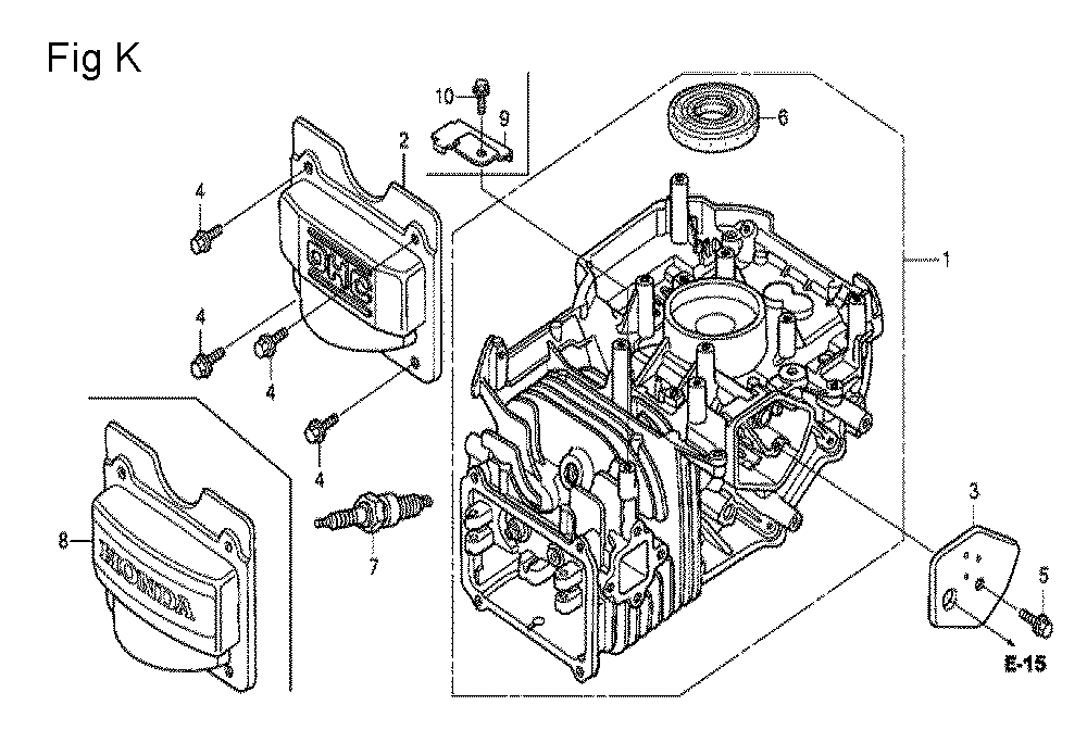 Fig-11 Diagram and Parts List for GCV190LA Type S3A Honda Engine