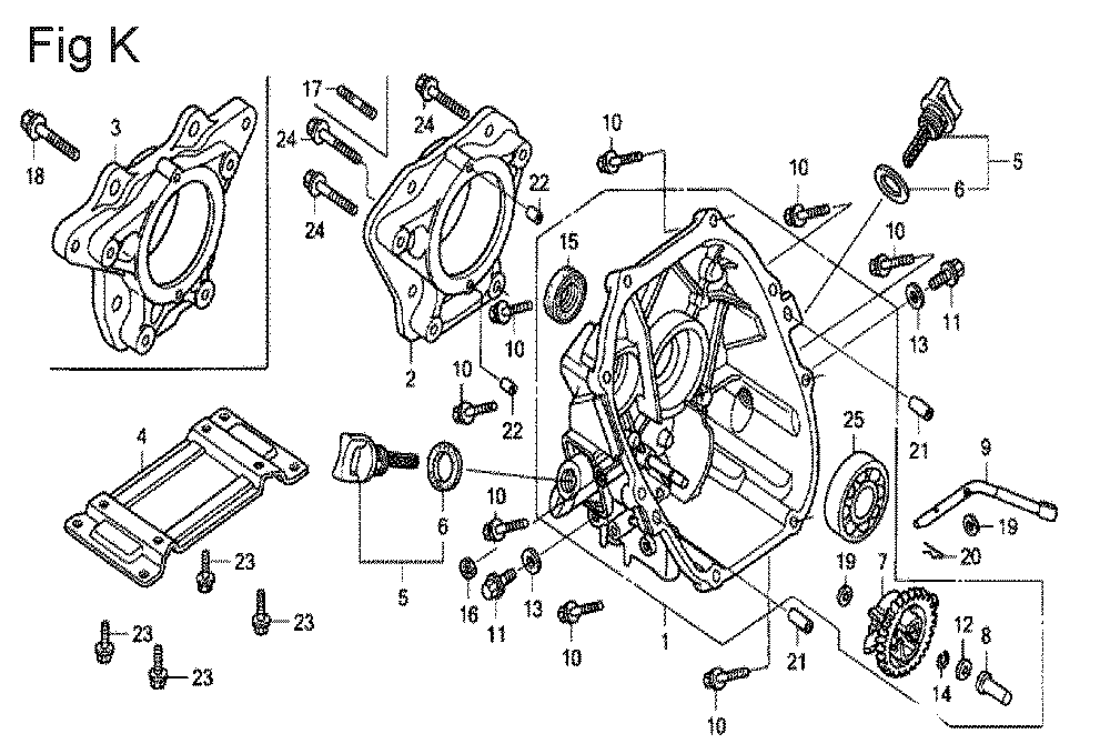 Fig-11 Diagram and Parts List for GX100U Type VE3 Honda Engine