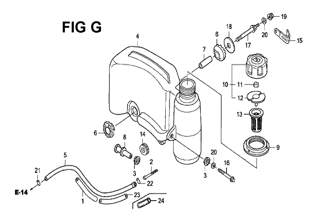 Fig-5 Diagram and Parts List for GXV160H2 Type SFC Honda Engine