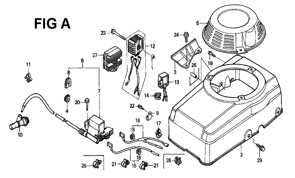 Fig-1 Diagram and Parts List for GXV340K1 Type DNE4 Honda Engine