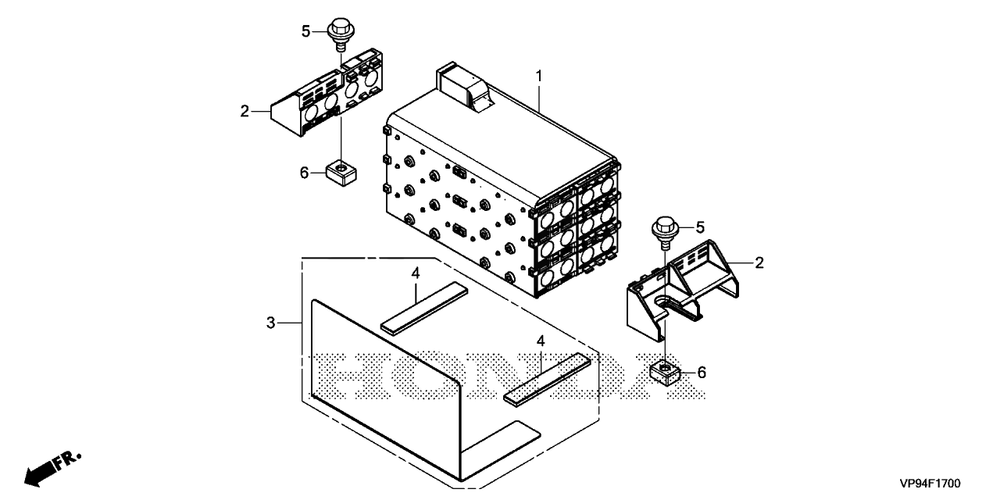 Battery Diagram and Parts List for HRM3000K1 (Type  A)(MBFF-1000001 - 9999999) Honda Lawn Mower