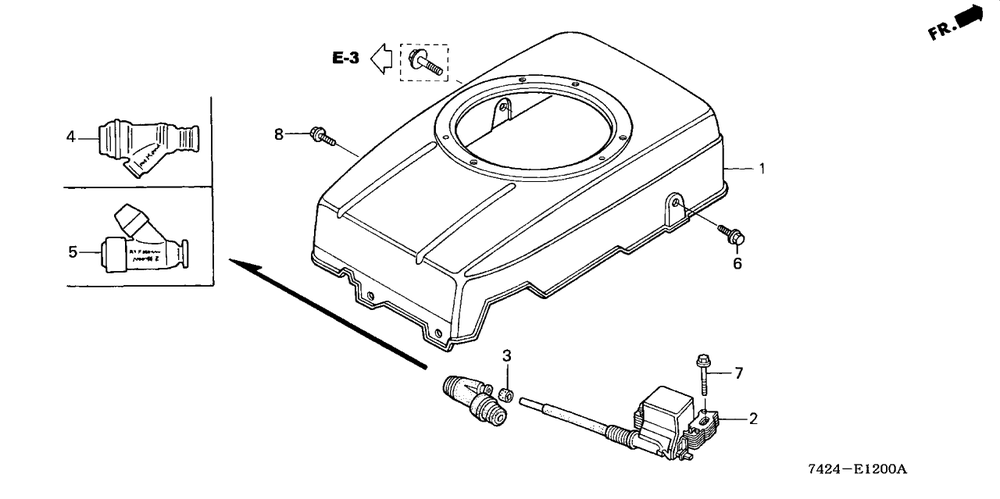 Fan Cover Diagram and Parts List for HP400K3 (Type  BA/C)(NAA-2800448 - 9999999) Honda Lawn Tractor Accessories