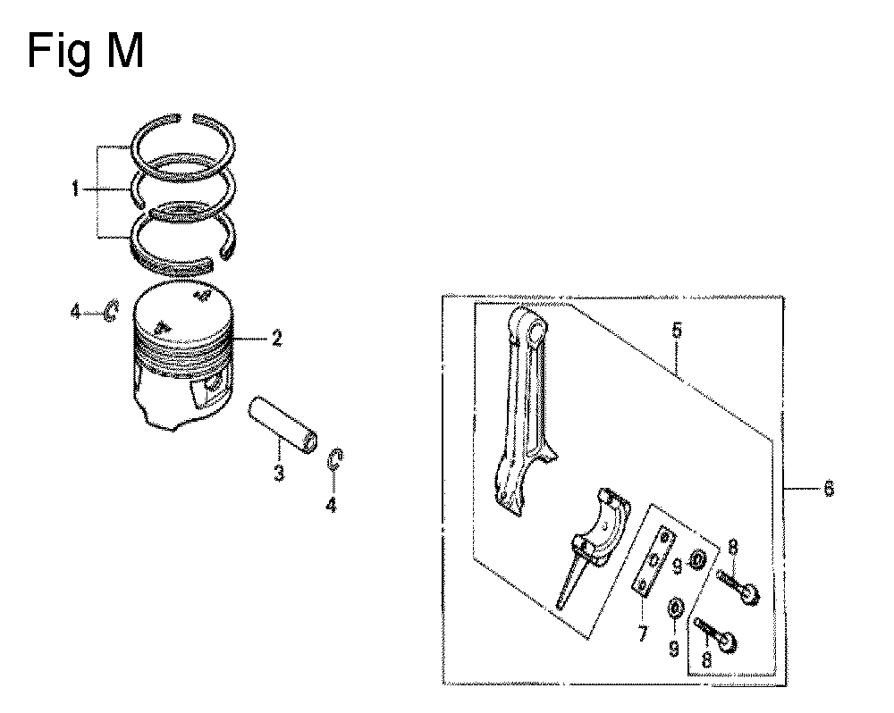 Fig-13 Diagram and Parts List for G100K1 Type ST Honda Engine