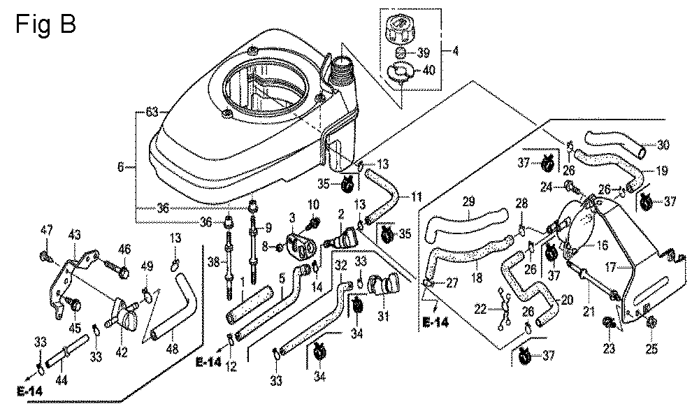Fig-2 Diagram and Parts List for GCV160A Type NBL1 Honda Engine
