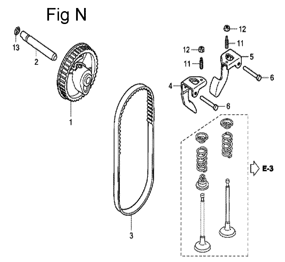 Fig-14 Diagram and Parts List for GC135 Type VXJ Honda Engine
