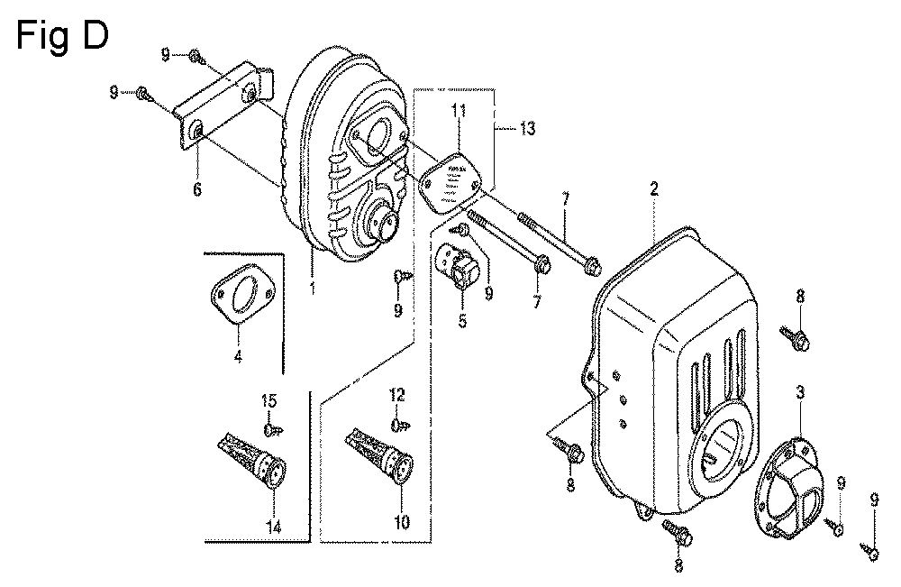 Fig-4 Diagram and Parts List for GC190A Type QHE Honda Engine