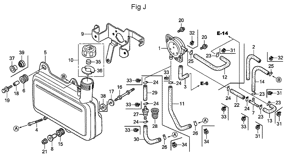 Fig-10 Diagram and Parts List for GC160A Type PHA Honda Engine