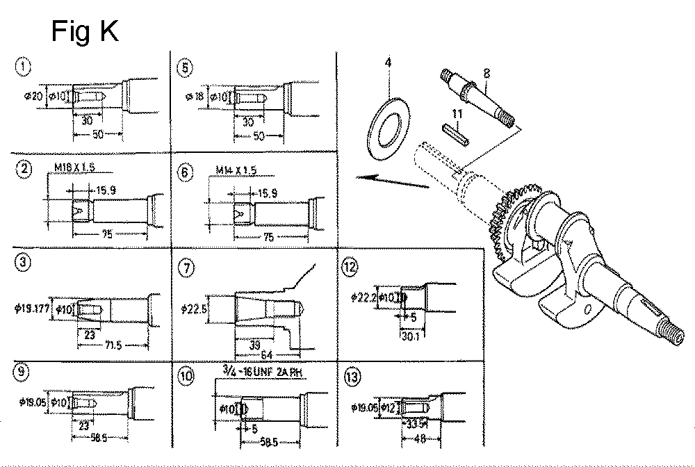 Fig-11 Diagram and Parts List for GC160 Type QHU Honda Engine