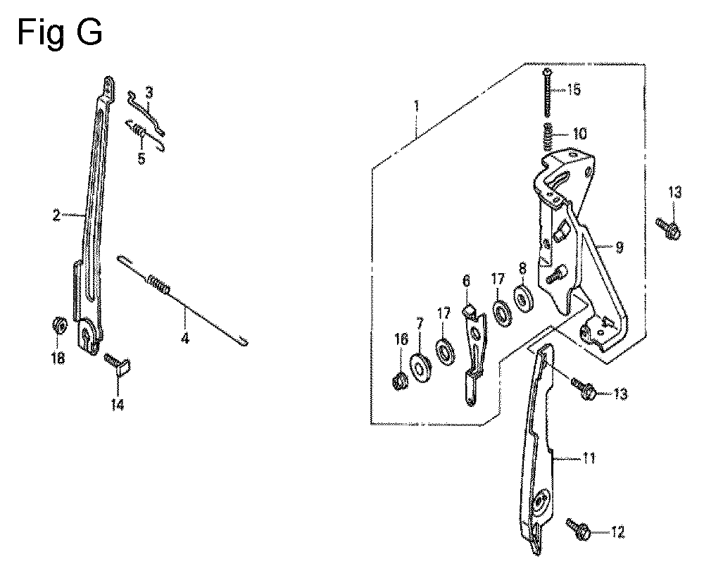 Fig-7 Diagram and Parts List for GC135 Type VXP4 Honda Engine