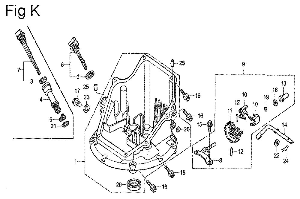 Fig-11 Diagram and Parts List for GSV190A Type N1G7 Honda Engine