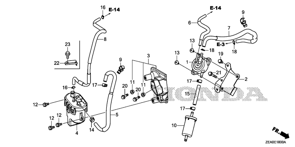 Fuel Pump Diagram and Parts List for GX700IRHX (Type BXF)(GCAUH-1000001-9999999) Honda Engine