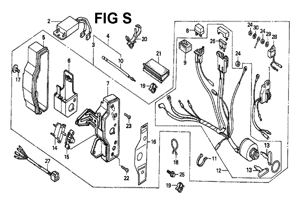 Fig-20 Diagram and Parts List for GX160K1 Type H1 Honda Engine