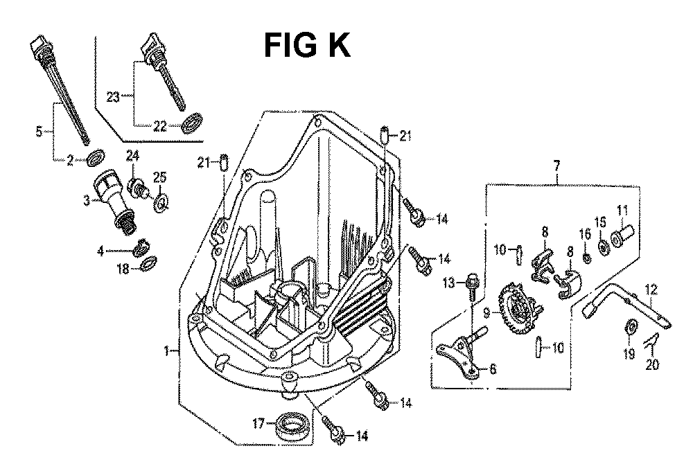 Fig-11 Diagram and Parts List for GCV190LA Type SBA Honda Engine