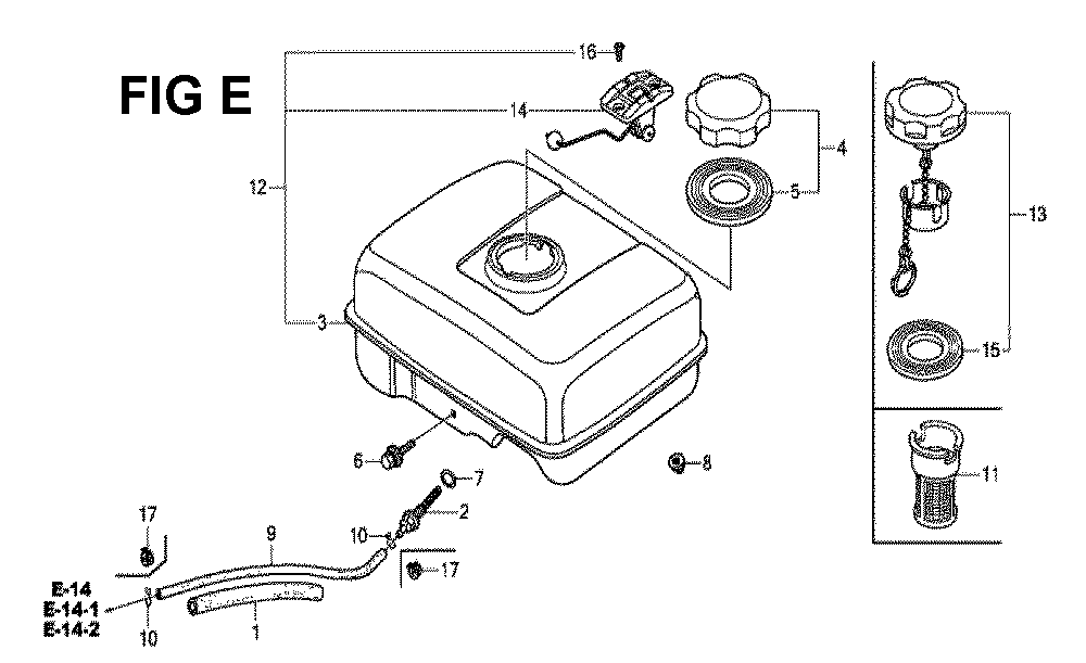Fig-7 Diagram and Parts List for GX160H1 Type SX3 Honda Engine