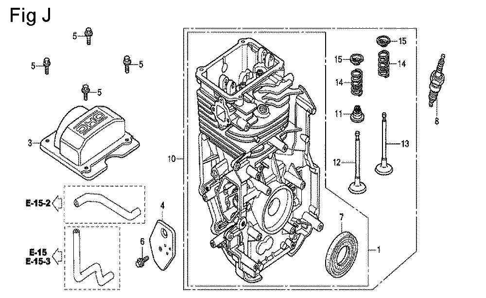 Fig-10 Diagram and Parts List for GC160 Type PXD Honda Engine