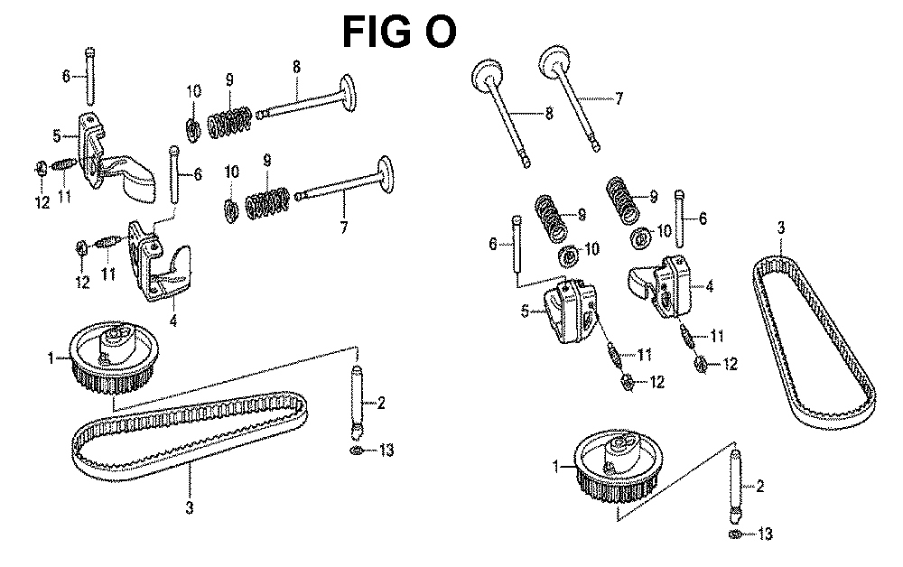 Fig-7 Diagram and Parts List for GXV530 U3-1070150 Honda Engine