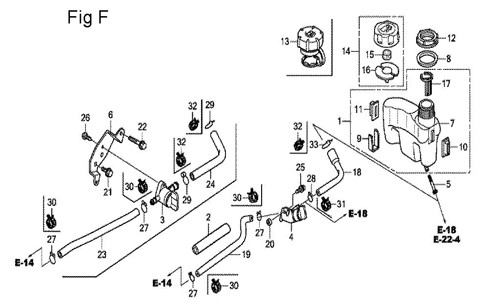 Fig-6 Diagram and Parts List for GCV160LA0 Type A2R Honda Engine