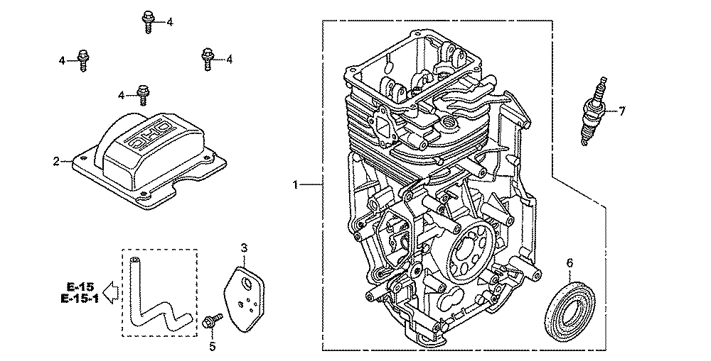 Fig-0 Diagram and Parts List for GC190A Type MHA2 Honda Engine