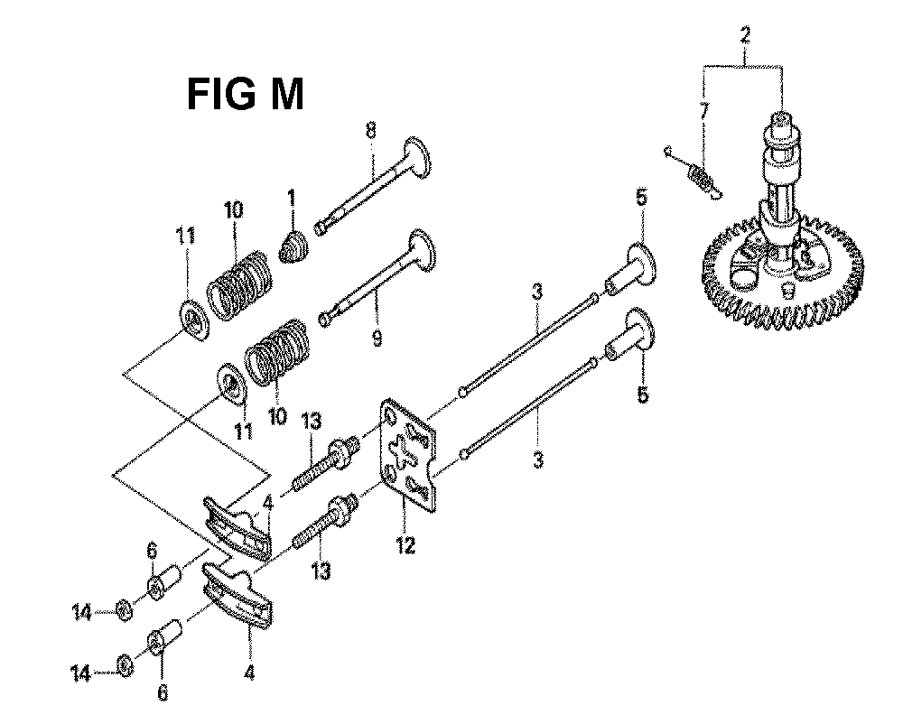 Fig-13 Diagram and Parts List for GVX160H2 Type A1S Honda Engine